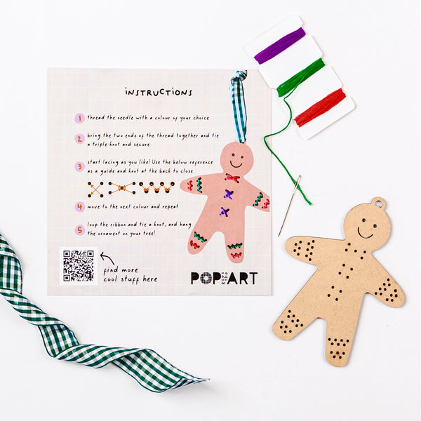 Mini Craft | Gingerbread Man Lacing Ornament