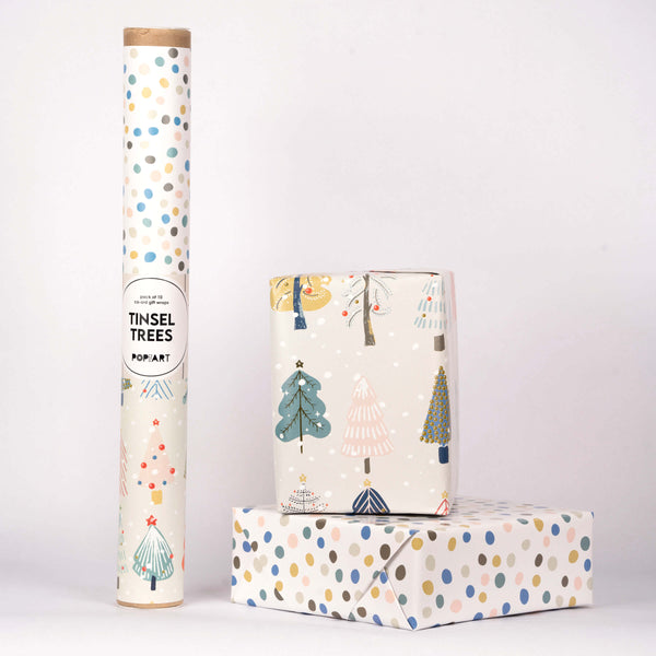 10 Co-ord Gift Wraps | Tinsel Trees