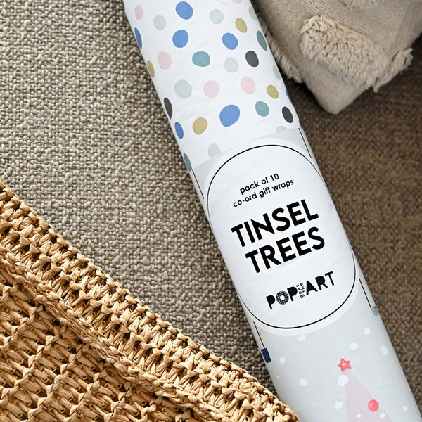 10 Co-ord Gift Wraps | Tinsel Trees